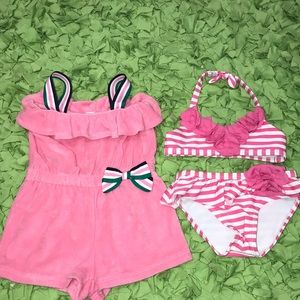 Janie and Jack Toddler Girl swim set 3T